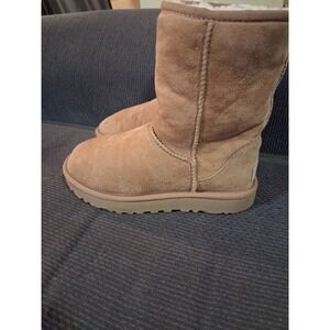 UGG Womens Classic Mini II Brown Suede Pull On Ankle Snow Boots Size 5